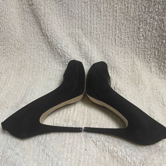 Michael Michael Kors leather suede black slip on platform heels SZ9M - Picture 5 of 8